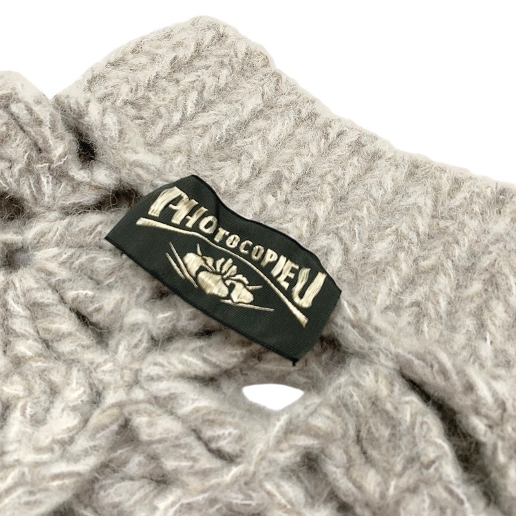 PHOTOCOPIEU フォトコピュー DIAMANTE KNIT クロシェ編みハンドニット セーター グレー TU 212DMT