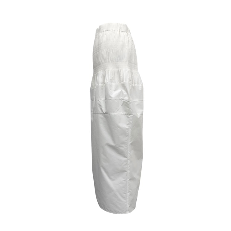 2025SS Mame Kurogouchi マメクロゴウチ Micro Pleats Round Silhousette Skirt マジョリカプリーツ スカート ホワイト 2 MM25SS-SK078