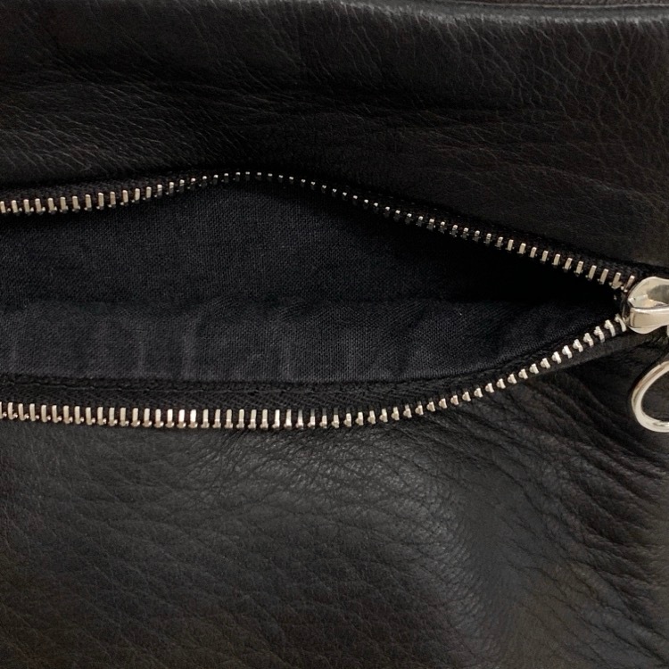 Aeta アエタ FLAT POUCH SHOULDER ディアレザー フラットポーチ ショルダー バッグ ブラック DA07