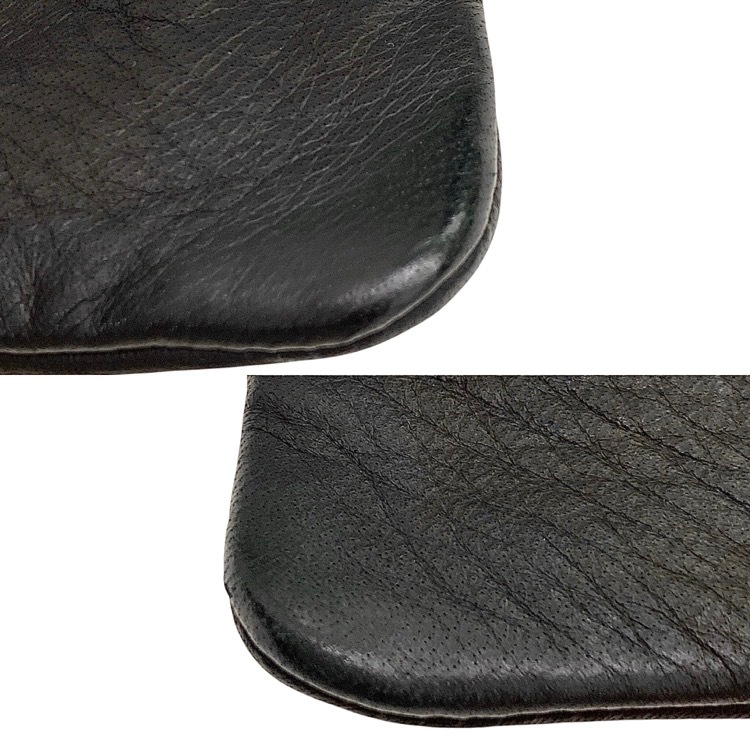 Aeta アエタ FLAT POUCH SHOULDER ディアレザー フラットポーチ ショルダー バッグ ブラック DA07