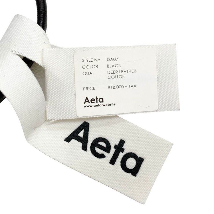 Aeta アエタ FLAT POUCH SHOULDER ディアレザー フラットポーチ ショルダー バッグ ブラック DA07