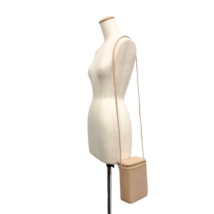 未使用品 Aeta アエタ BOX SHOULDER S カウレザー ボックスショルダー バッグ ヌード PG24