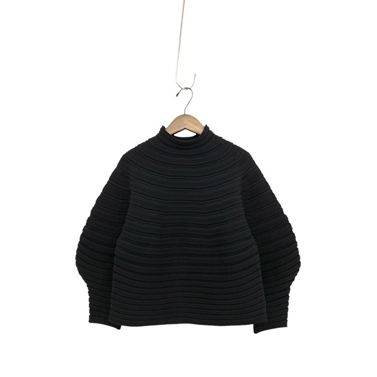 PLEATS PLEASE ISSEY MIYAKE プリーツプリーズ イッセイミヤケ MUSHROOM KNIT マッシュルームニットプルオーバー ブラック PP41KK812