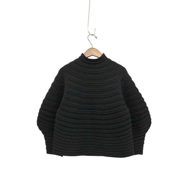 PLEATS PLEASE ISSEY MIYAKE プリーツプリーズ イッセイミヤケ MUSHROOM KNIT マッシュルームニットプルオーバー ブラック PP41KK812