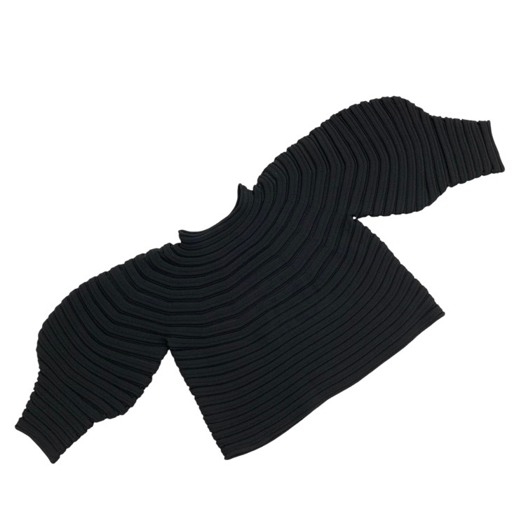 PLEATS PLEASE ISSEY MIYAKE プリーツプリーズ イッセイミヤケ MUSHROOM KNIT マッシュルームニットプルオーバー ブラック PP41KK812