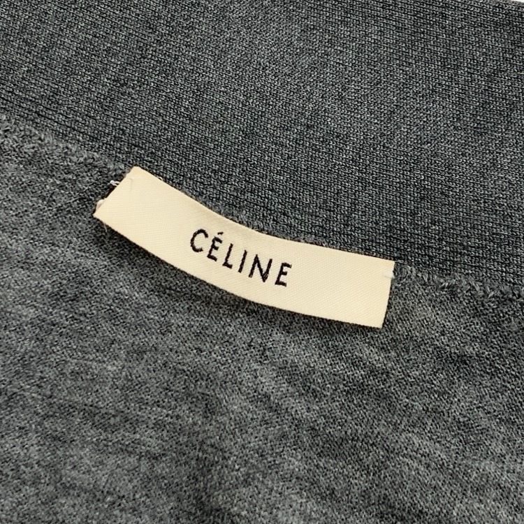 CELINE セリーヌ ウール長袖ニットセーター フィービー期 グレー XS 2 3CU6/6352