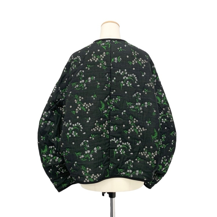 Mame Kurogouchi マメクロゴウチ Floral Jacquard Jacket 伊勢丹別注 小花柄ジャガードキルティングジャケット ブラック 1 MM20FW-JK504