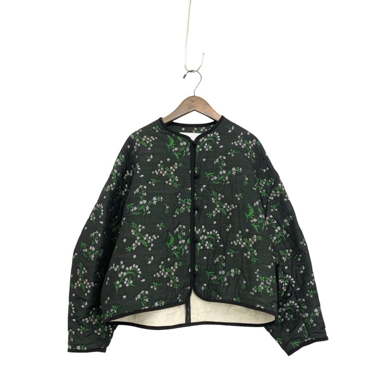 Mame Kurogouchi マメクロゴウチ Floral Jacquard Jacket 伊勢丹別注 小花柄ジャガードキルティングジャケット ブラック 1 MM20FW-JK504