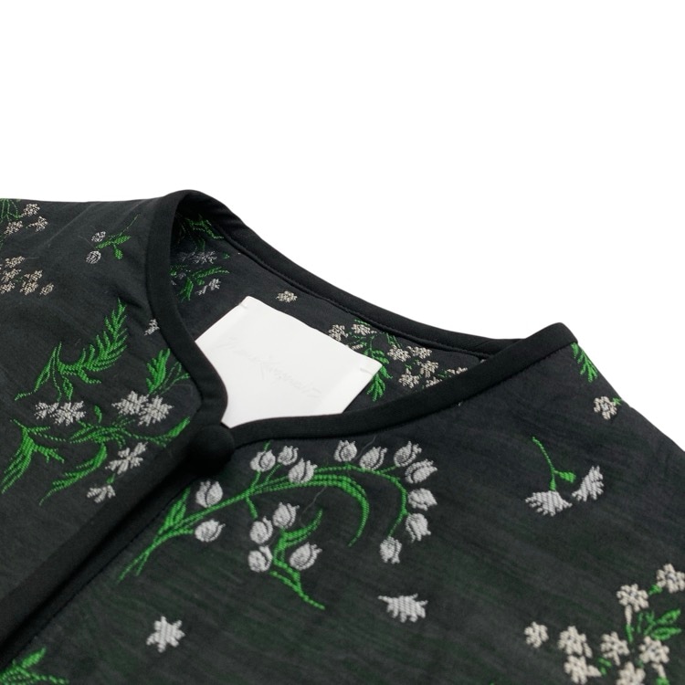 Mame Kurogouchi マメクロゴウチ Floral Jacquard Jacket 伊勢丹別注 小花柄ジャガードキルティングジャケット ブラック 1 MM20FW-JK504