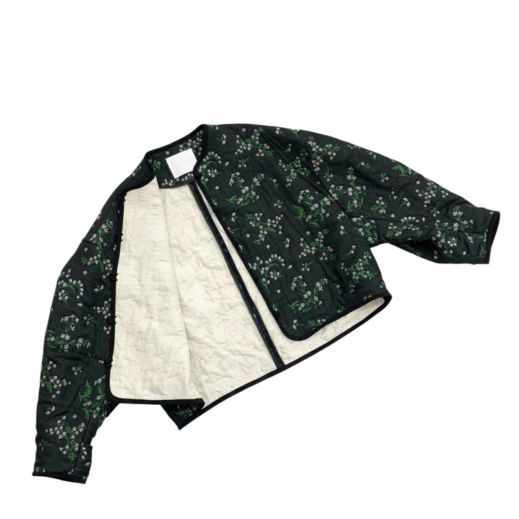 Mame Kurogouchi マメクロゴウチ Floral Jacquard Jacket 伊勢丹別注 小花柄ジャガードキルティングジャケット ブラック 1 MM20FW-JK504