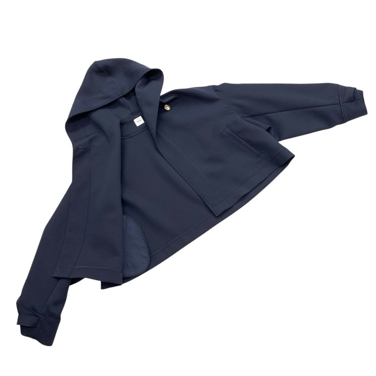 deres デレス ネイビー ショートコート deres デレス Violetta switch neck feather short coat スウィッチ