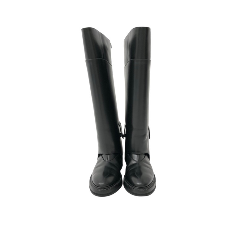 THE RERACS ザ リラクス COW LEATHER COVER LONG BOOTS 2WAYブーツ ブラック 23.5 24FW-REAC-034