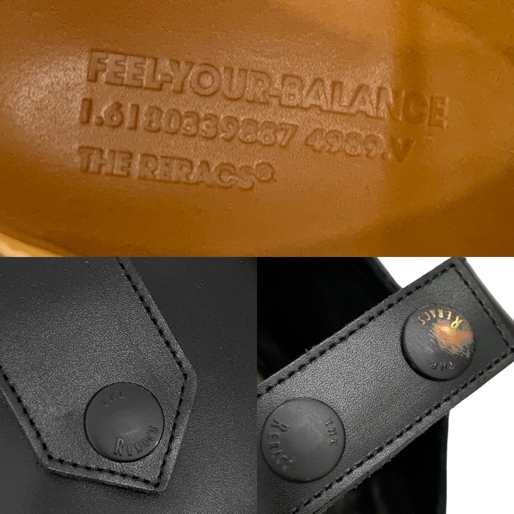 THE RERACS ザ リラクス COW LEATHER COVER LONG BOOTS 2WAYブーツ ブラック 23.5 24FW-REAC-034