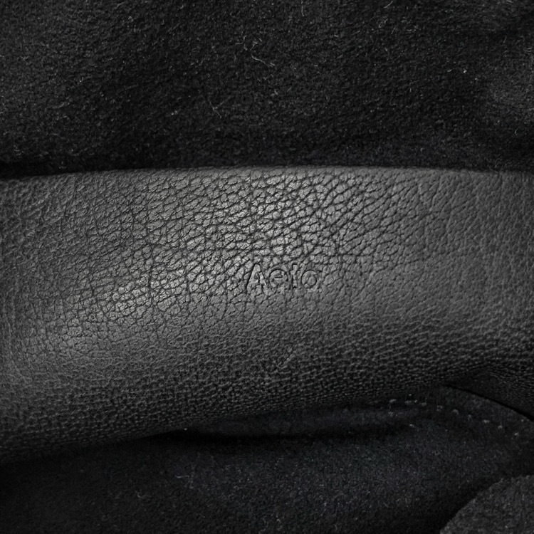 未使用品 Aeta アエタ HANDLE POUCH MINI ディアレザー ハンドルポーチ ミニ ハンドバッグ ブラック DA109