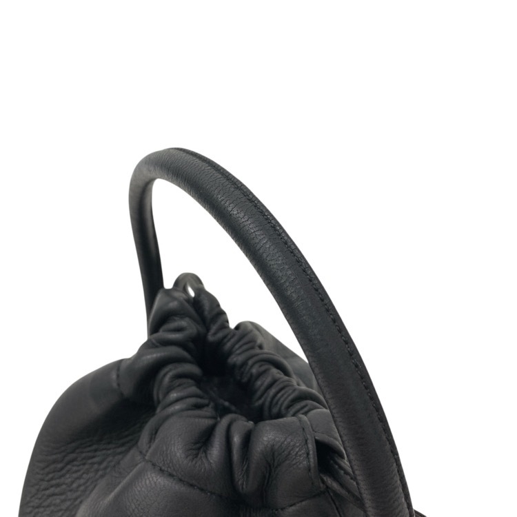 未使用品 Aeta アエタ HANDLE POUCH MINI ディアレザー ハンドルポーチ ミニ ハンドバッグ ブラック DA109