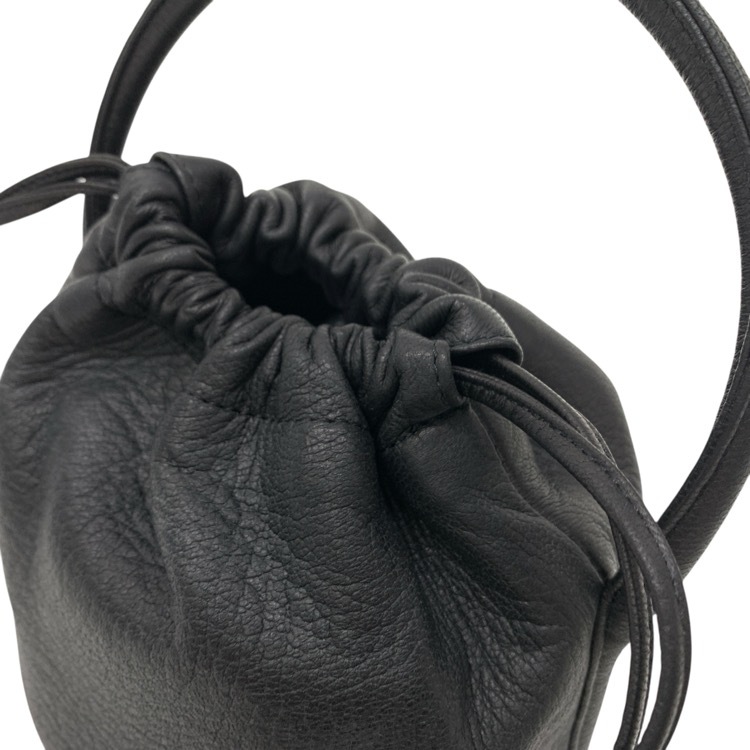 未使用品 Aeta アエタ HANDLE POUCH MINI ディアレザー ハンドルポーチ ミニ ハンドバッグ ブラック DA109
