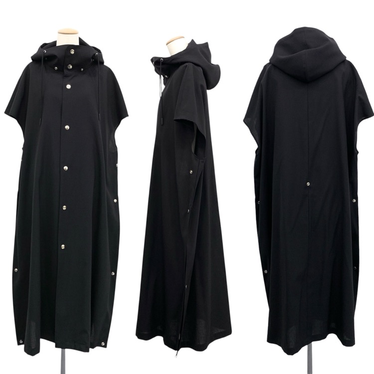 THE RERACS ザ リラクス HIGH TWIST TROPICAL GANSHIN HOODED CAPE COAT 3WAYフーデットケープコート ダークネイビー 21FW-RECT-300L-J