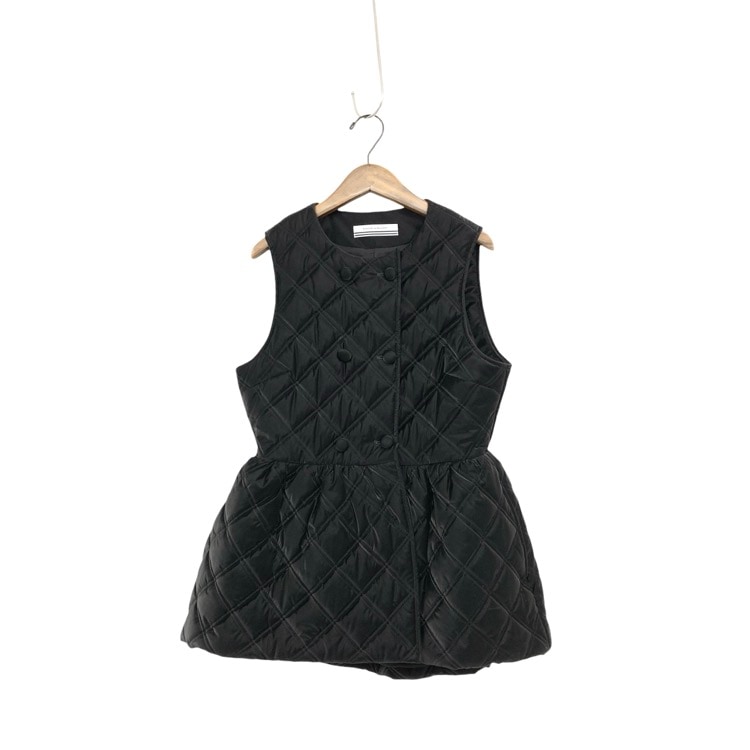 BORDERS at BALCONY ボーダーズアットバルコニー PEPLUM QUILTING GILET ペプラムキルティングジレ ベスト ブラック 38 BD2421-3M-53
