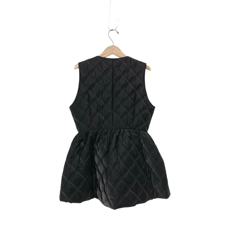 BORDERS at BALCONY ボーダーズアットバルコニー PEPLUM QUILTING GILET ペプラムキルティングジレ ベスト ブラック 38 BD2421-3M-53