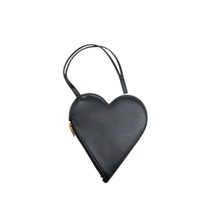 未使用品 JIL SANDER ジルサンダー HEART POUCH ハートポーチ コインケース ブラック