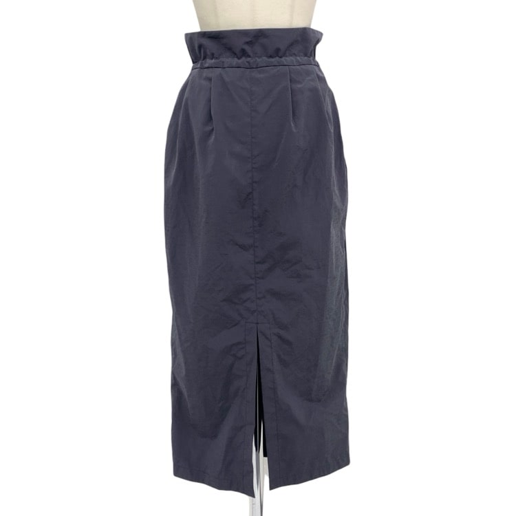2025SS Mame Kurogouchi マメクロゴウチ Split Yarn High Waisted Drawstring Skirt スプリットヤーンハイウエストドロースカート ネイビー 1 MM25SS-SK015