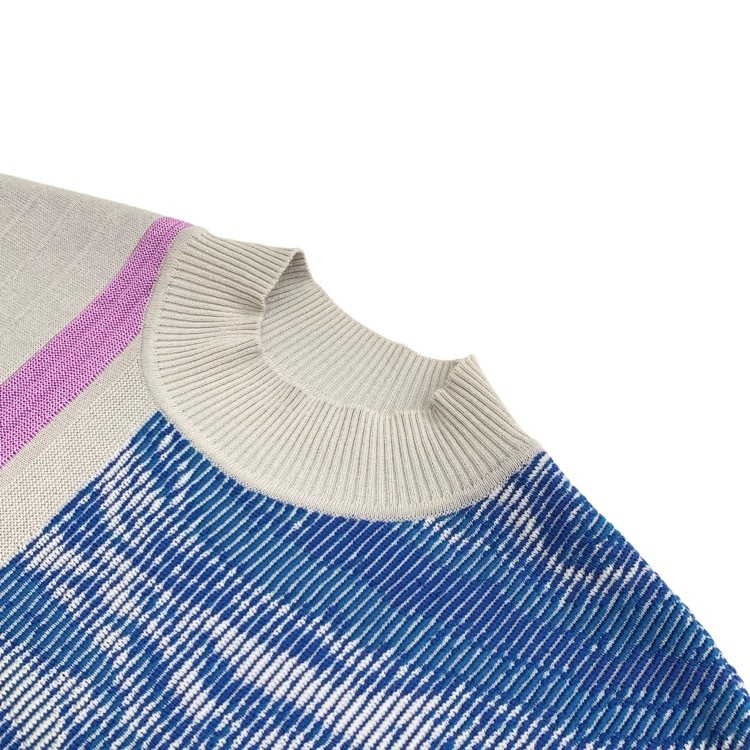 Mame Kurogouchi マメクロゴウチ Marble Jacquard Knitted Pullover マーブルジャガードニットプルオーバー ブルー 1 MM22PS-KN730