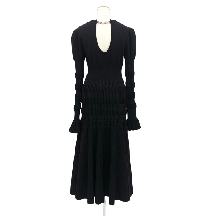 FETICO フェティコ STRIPE KNIT MIDI DRESS ストライプニットドレスワンピース ブラック 2 FTC234-0709
