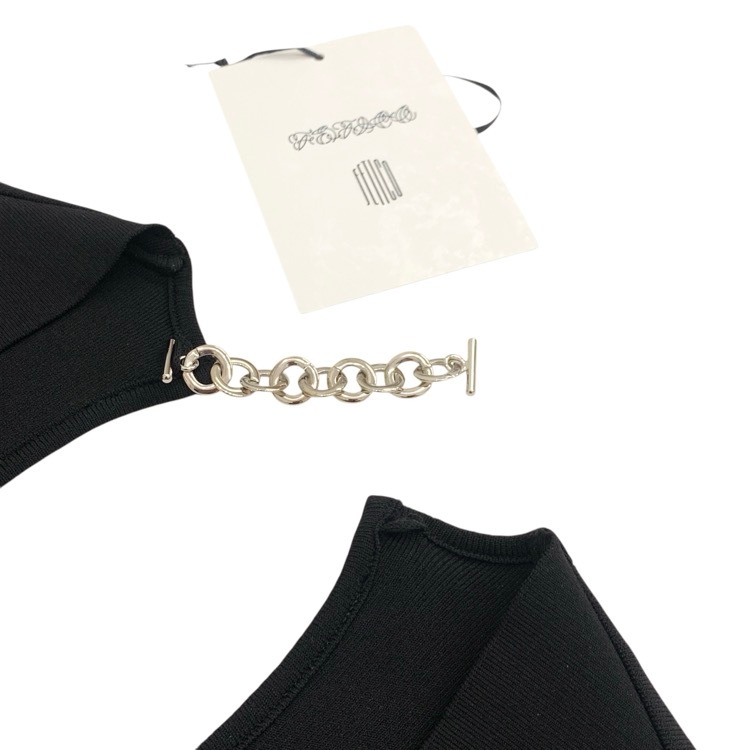 FETICO フェティコ STRIPE KNIT MIDI DRESS ストライプニットドレスワンピース ブラック 2 FTC234-0709