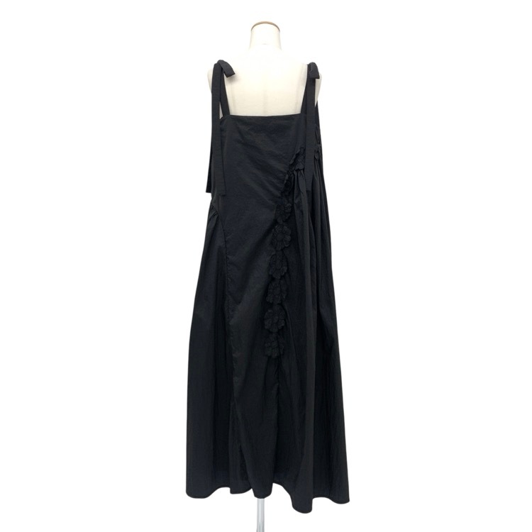 CECILIE BAHNSEN セシリーバンセン OAKLYN DRESS リボンストラップロングワンピース ブラック 8 3.24RTW10040