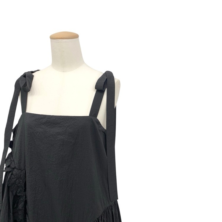 CECILIE BAHNSEN セシリーバンセン OAKLYN DRESS リボンストラップロングワンピース ブラック 8 3.24RTW10040