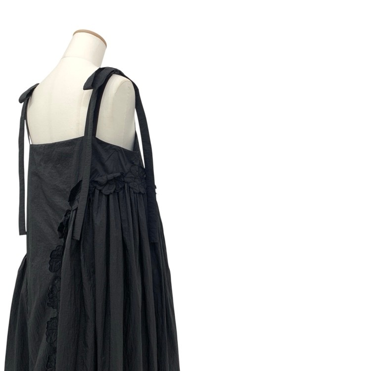 CECILIE BAHNSEN セシリーバンセン OAKLYN DRESS リボンストラップロングワンピース ブラック 8 3.24RTW10040