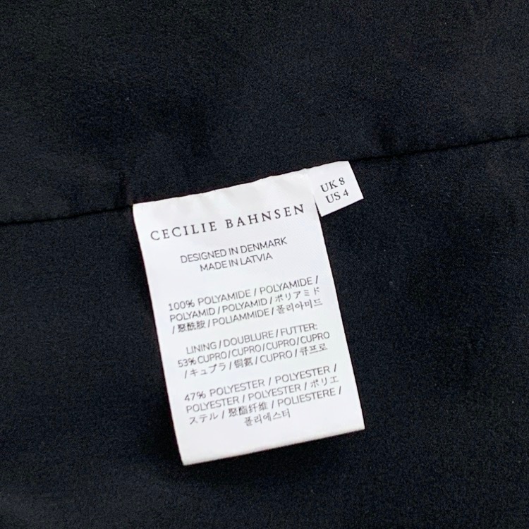 CECILIE BAHNSEN セシリーバンセン OAKLYN DRESS リボンストラップロングワンピース ブラック 8 3.24RTW10040