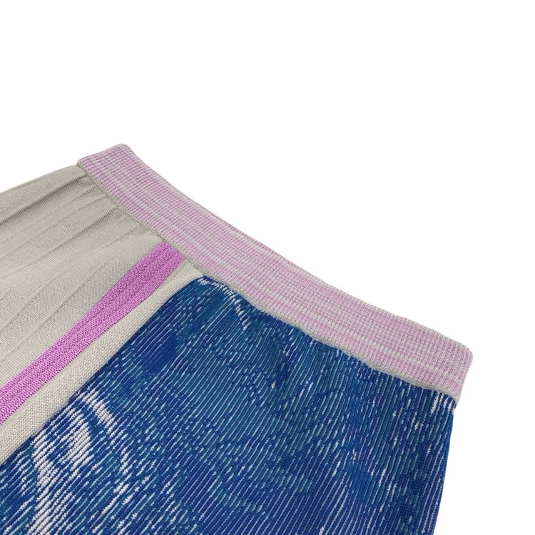 Mame Kurogouchi マメクロゴウチ Marble Jacquard Knitted Skirt マーブルジャガードニットスカート ブルー 3 MM22PS-KN731