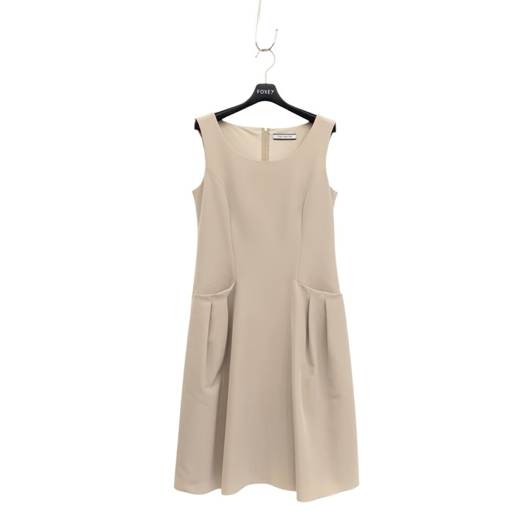 FOXEY NEWYORK フォクシー タックドレス ワンピース サンドベージュ 40 38961-NAOFN