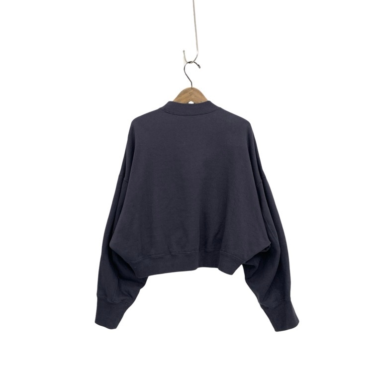 2025SS Mame Kurogouchi マメクロゴウチ Cording Embroidery Cropped Sweatshirt コード刺繍スウェット ネイビー 2 MM25SS-JS051