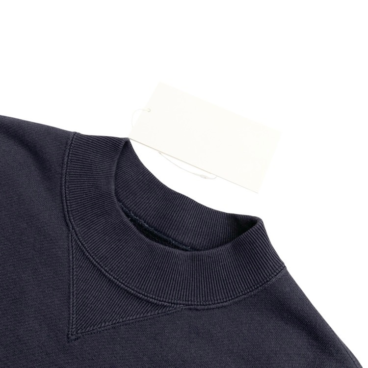 2025SS Mame Kurogouchi マメクロゴウチ Cording Embroidery Cropped Sweatshirt コード刺繍スウェット ネイビー 2 MM25SS-JS051