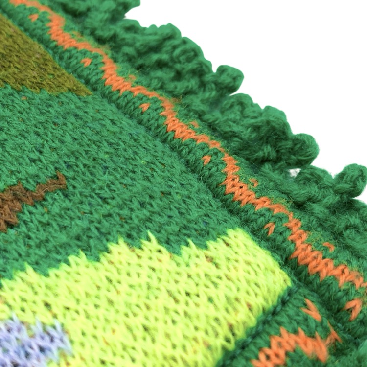 Mame Kurogouchi マメクロゴウチ Mountainscape Knitted purse マウンテンスケープ ニットショルダーバッグ グリーン 1 MM22FW-AC303