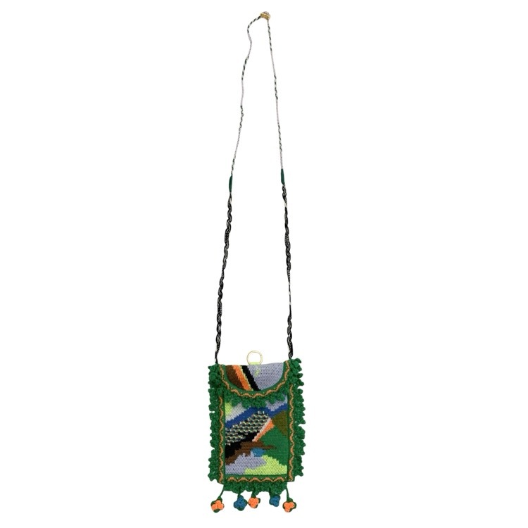 Mame Kurogouchi マメクロゴウチ Mountainscape Knitted purse マウンテンスケープ ニットショルダーバッグ グリーン 1 MM22FW-AC303