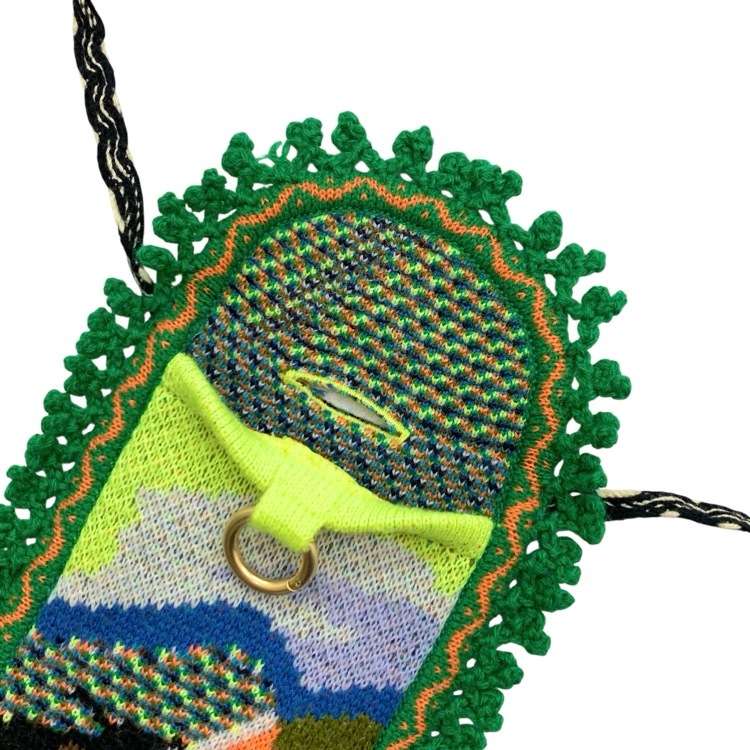 Mame Kurogouchi マメクロゴウチ Mountainscape Knitted purse マウンテンスケープ ニットショルダーバッグ グリーン 1 MM22FW-AC303