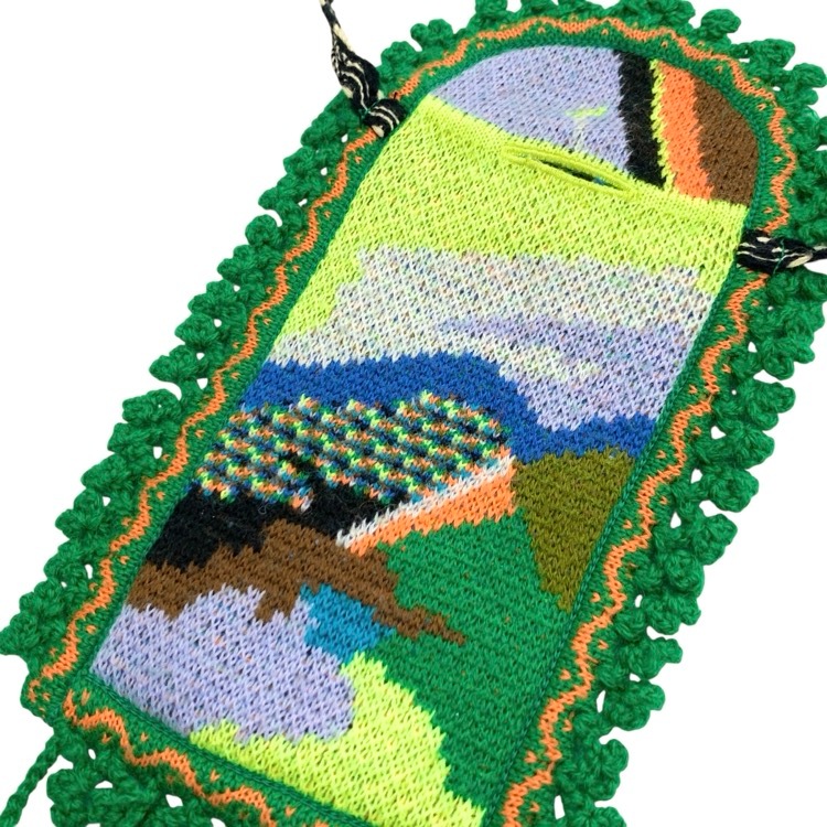 Mame Kurogouchi マメクロゴウチ Mountainscape Knitted purse マウンテンスケープ ニットショルダーバッグ グリーン 1 MM22FW-AC303