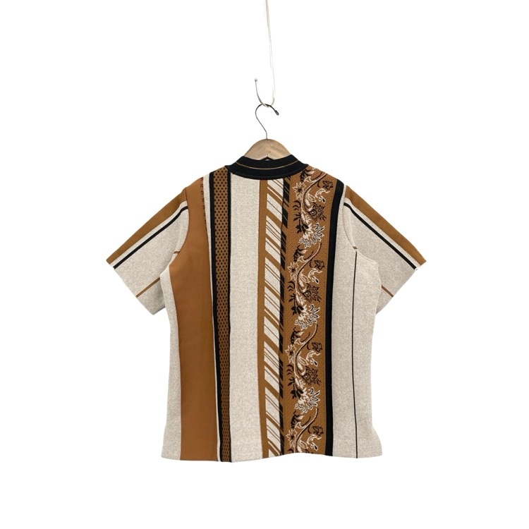 Mame Kurogouchi マメクロゴウチ Jacquard Knitted Top ジャガードニットトップス ブラウン 1 MM21PF-KN727