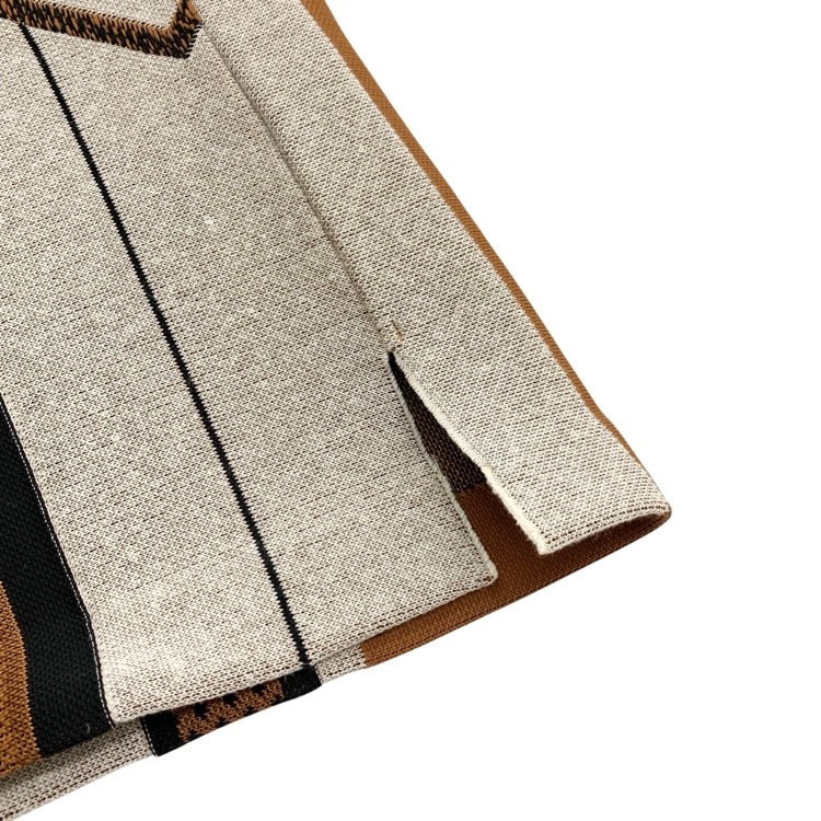 Mame Kurogouchi マメクロゴウチ Jacquard Knitted Top ジャガードニットトップス ブラウン 1 MM21PF-KN727