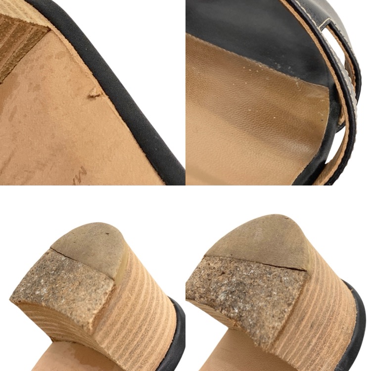 HERMES エルメス オラン Hサンダル ブラック 36.5