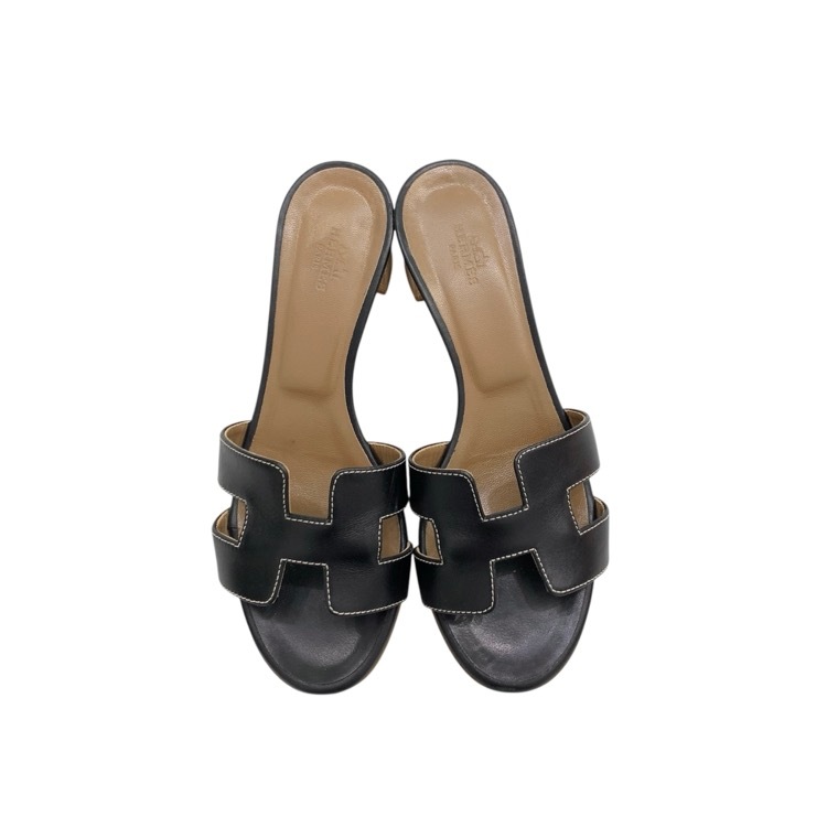 HERMES エルメス オラン Hサンダル ブラック 36.5