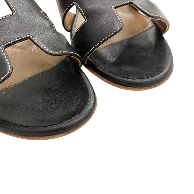 HERMES エルメス オラン Hサンダル ブラック 36.5