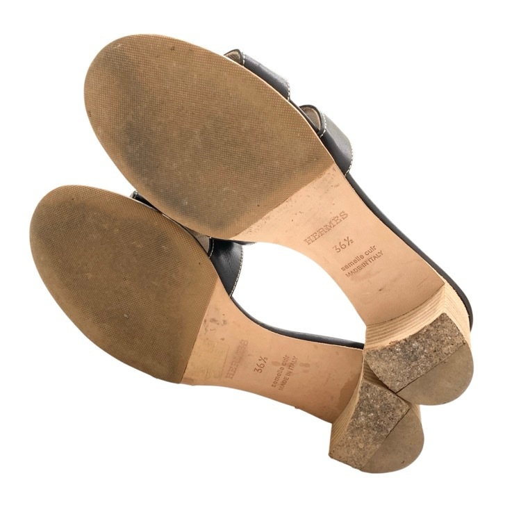 HERMES エルメス オラン Hサンダル ブラック 36.5