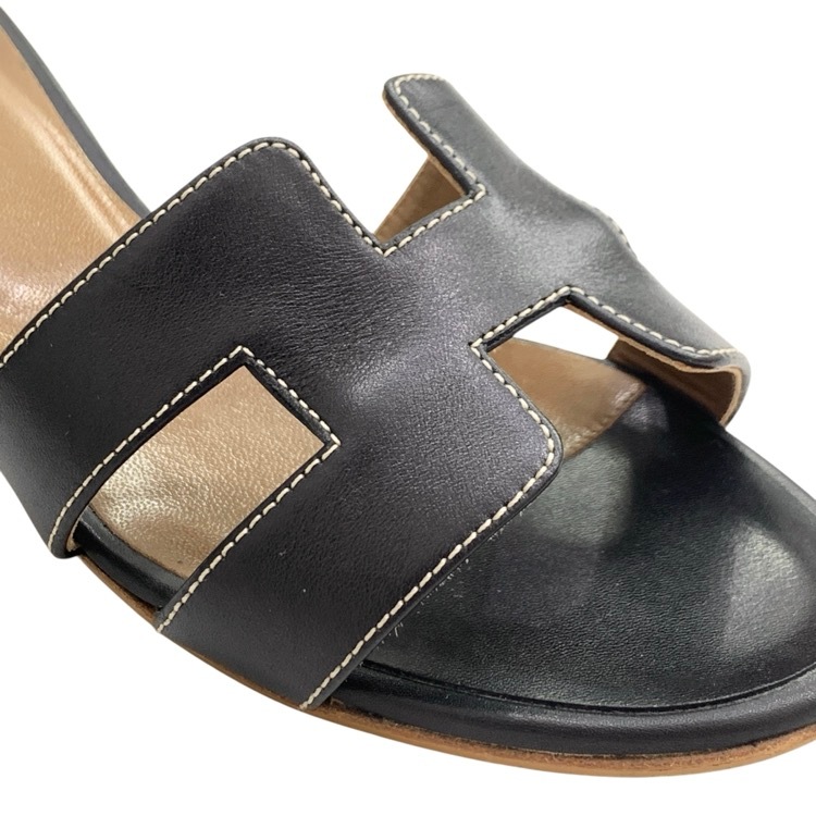HERMES エルメス オラン Hサンダル ブラック 36.5