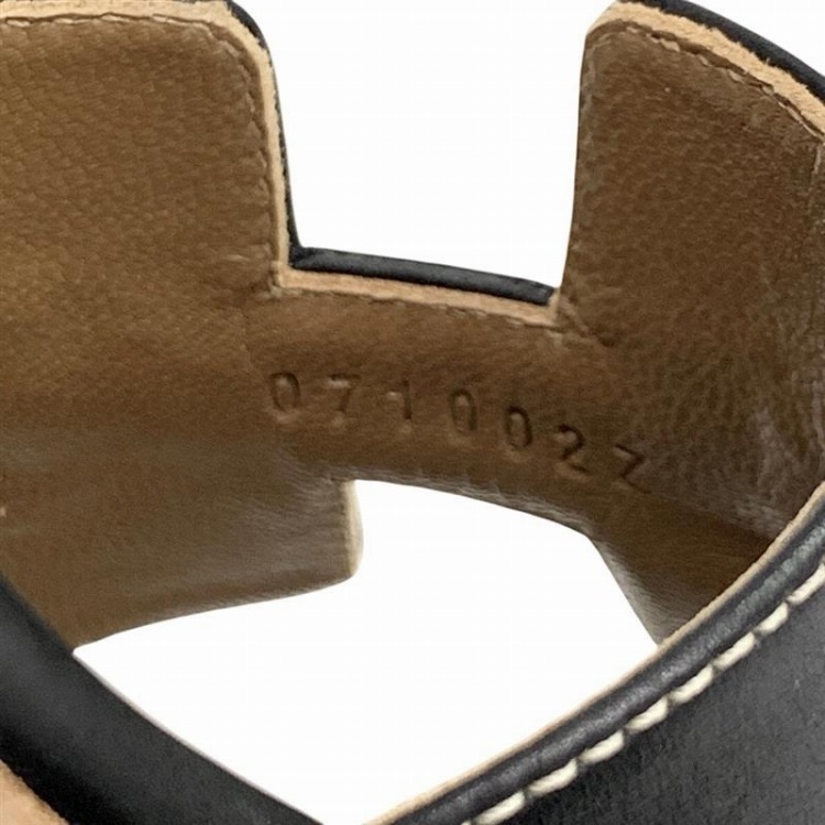 HERMES エルメス オラン Hサンダル ブラック 36.5