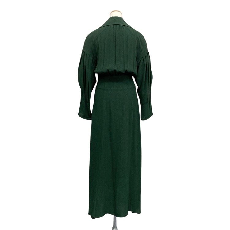 Mame Kurogouchi マメクロゴウチ Stripe Jacquard Dress ストライプジャガードワンピース グリーン 2 MM22FW-DR011