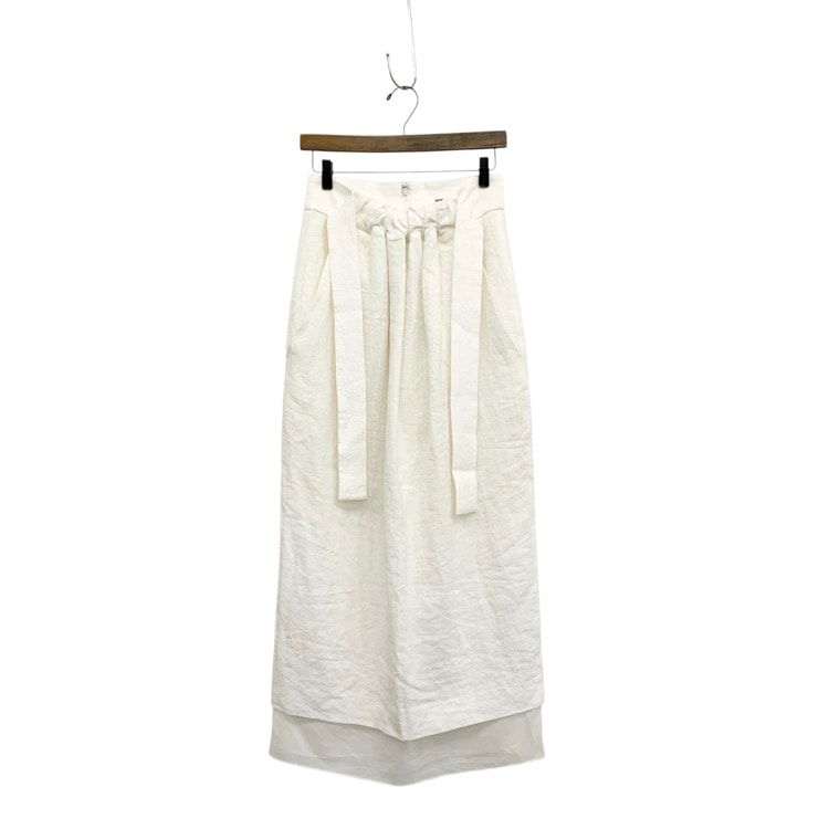 deres デレス Nina squeeze linen skirt リネンロング スカート ホワイト 1 DER24SS-SK-003